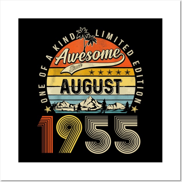 Awesome Since August 1955 Vintage 68th Birthday Wall Art by louismcfarland